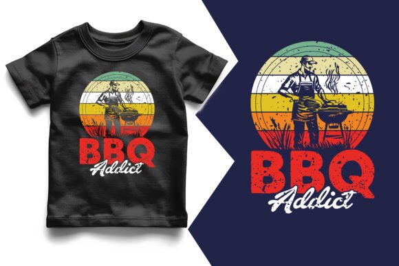 BBQ Addicted Print Design: Perfect for T-Shirt Graphics