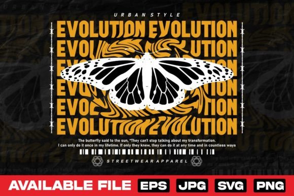 Evolution Butterfly Graphics for T-Shirt Designs