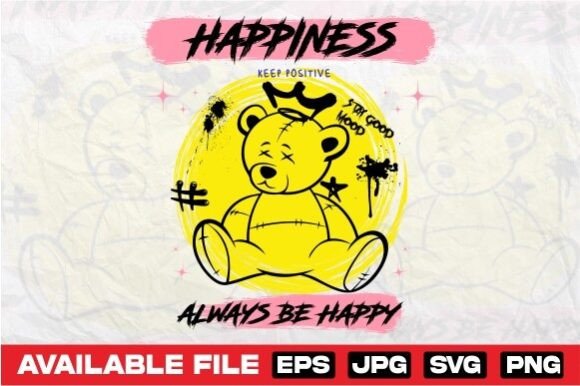 Happiness Cute Bear: A Versatile Urban T-Shirt Design