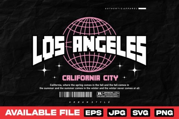 Los Angeles Urban Streetwear Graphics for T-Shirt Designs