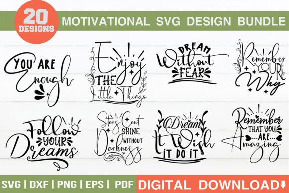 Motivational SVG Design Bundle: Graphics & T-Shirt Designs