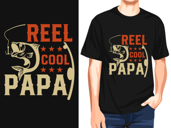 Reel Cool Papa Vector: A Versatile T-Shirt Design Graphics Asset