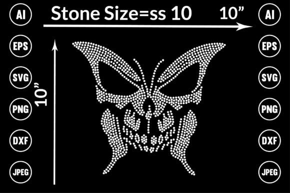 Skull Butterfly Rhinestone Design for Bold T-Shirt Graphics