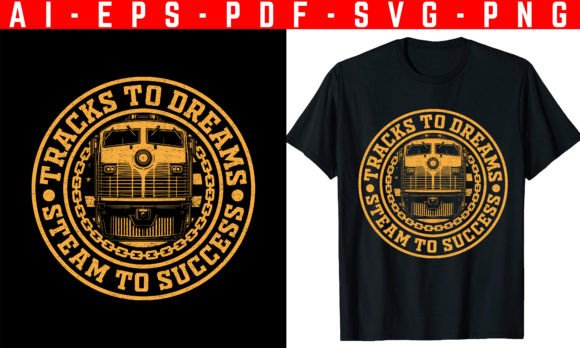 Tracks to Dreams: A Versatile T-Shirt Design for Brands